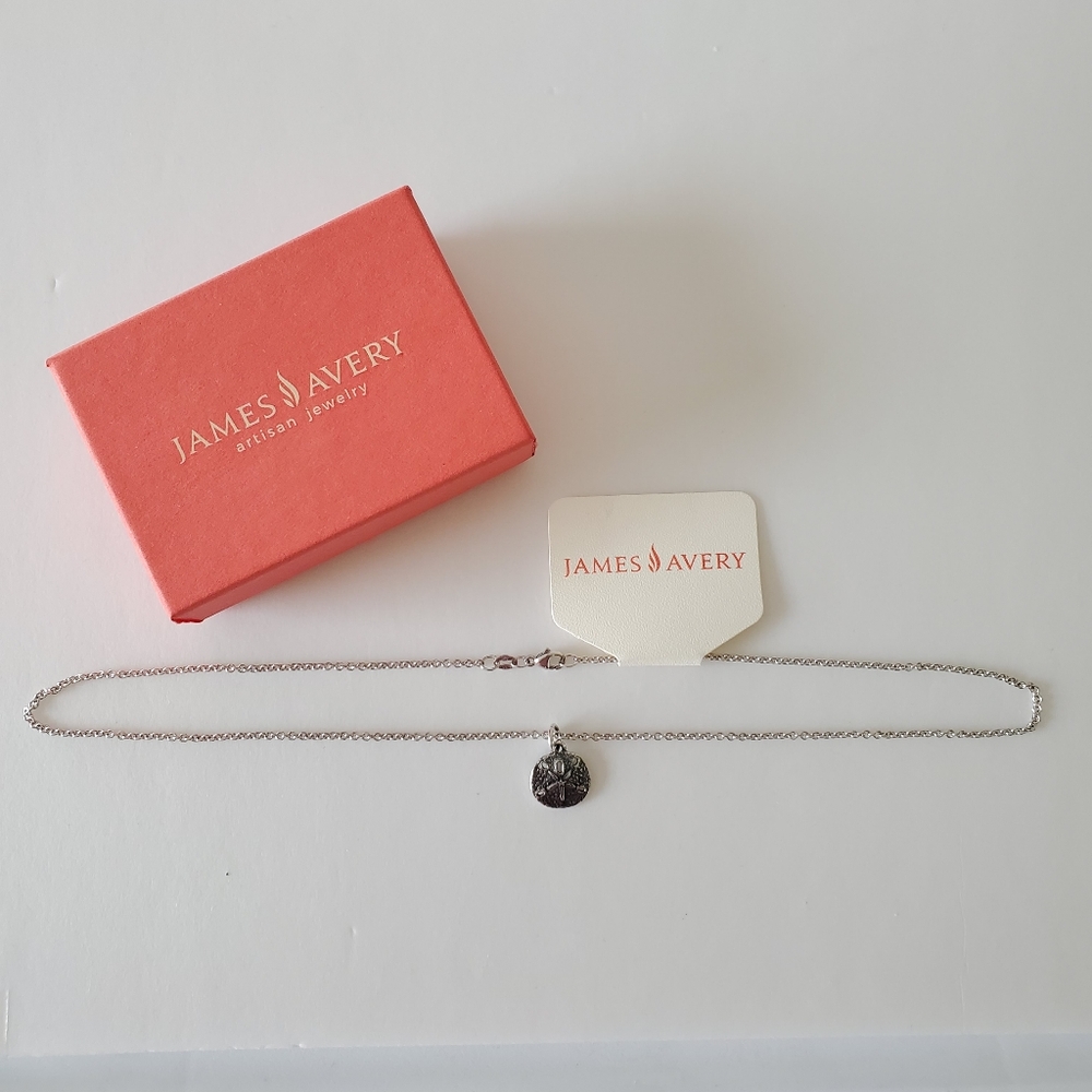 James Avery Silver Sand Dollar Charm with Light Cable Chain